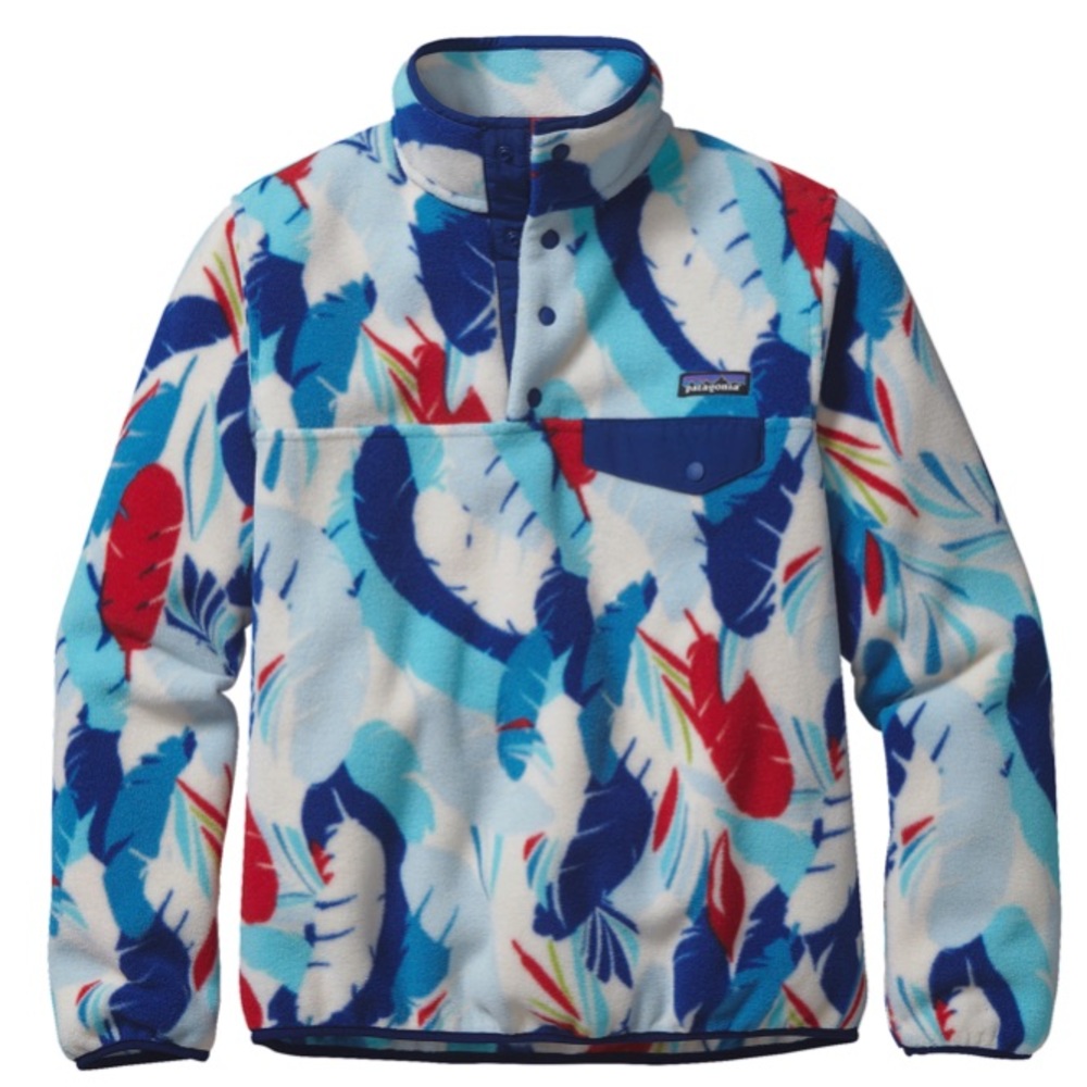 Patagonia synchilla all over feathers pull over fleece jacket size XL